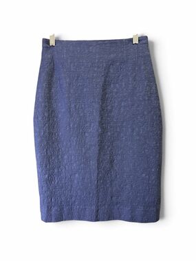 MM Lafleur Textured Royal Blue Pencil Skirt Size 6